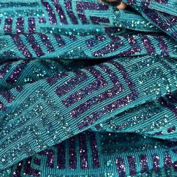 JOHN ROBERTS Sheath Dress BLUE/PURPLE Sparkle Glittery , Low Back, Size 8 - Picture 10 of 12